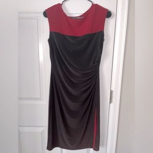 Ralph Lauren Black/Burgundy Midi Dress, size 8